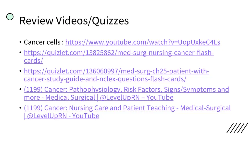 review videos quizzes