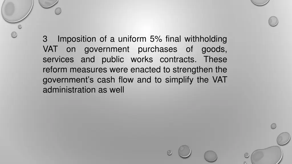 3 imposition of a uniform 5 final withholding