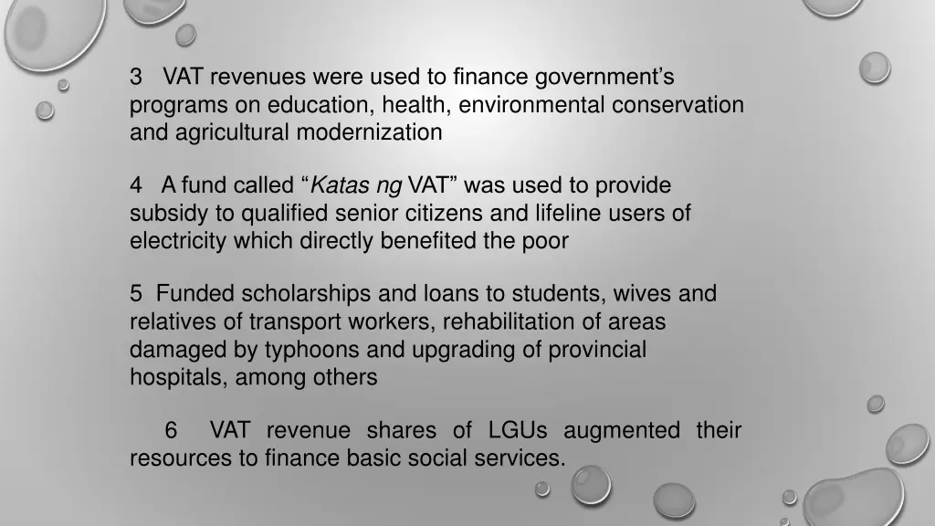 3 vat revenues were used to finance government