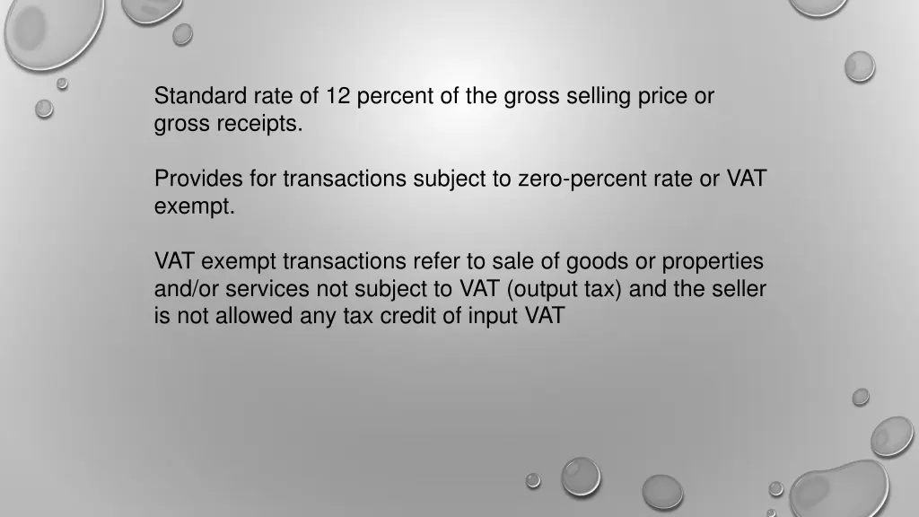 standard rate of 12 percent of the gross selling