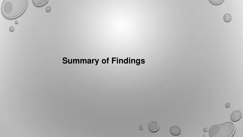 summary of findings