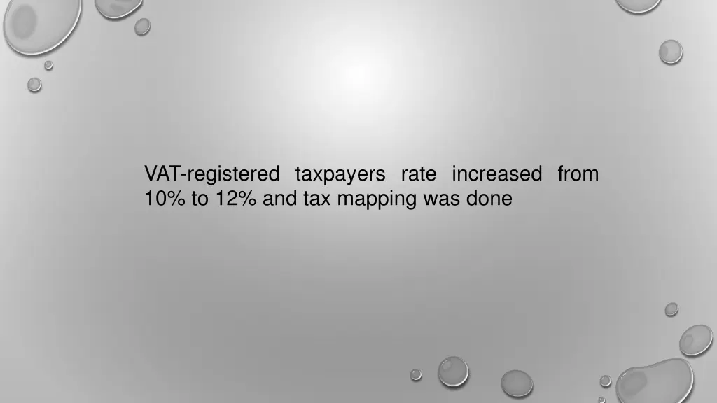 vat registered taxpayers rate increased from