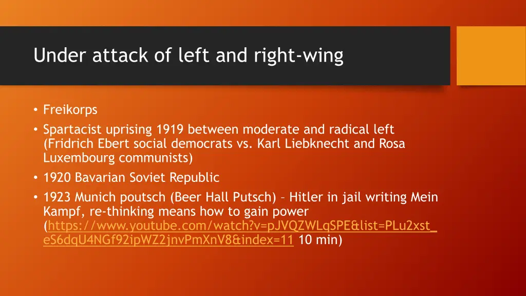 under attack of left and right wing