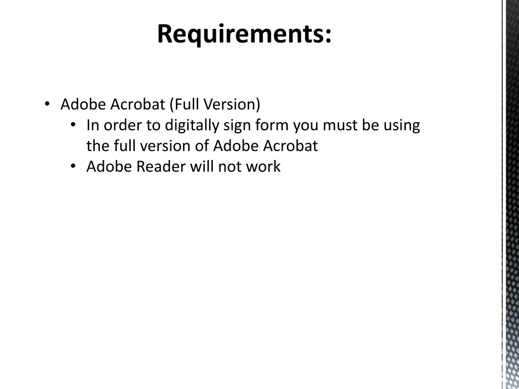 requirements