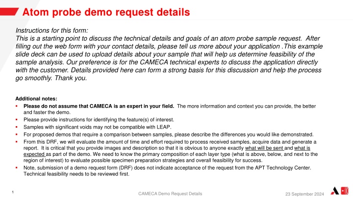 atom probe demo request details