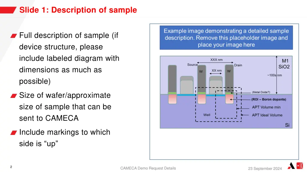 slide 1 description of sample