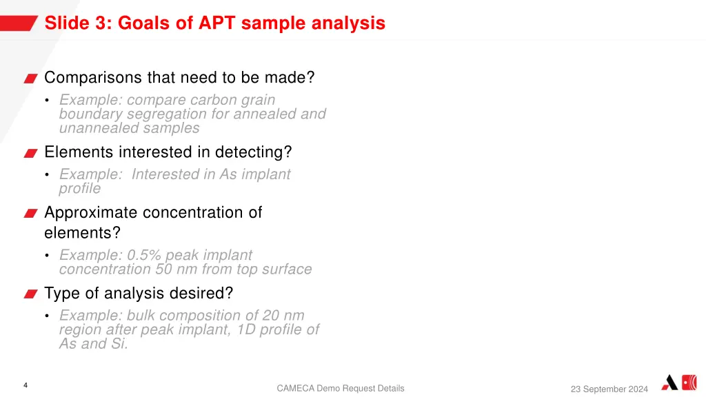 slide 3 goals of apt sample analysis