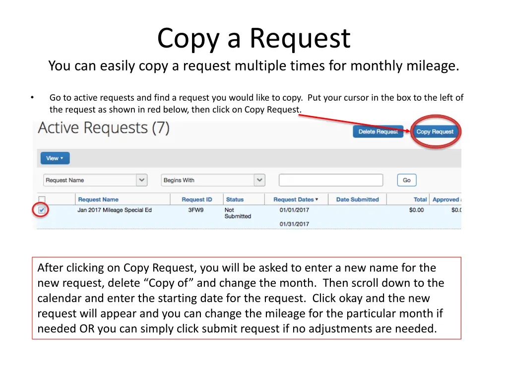 copy a request