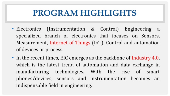 program highlights