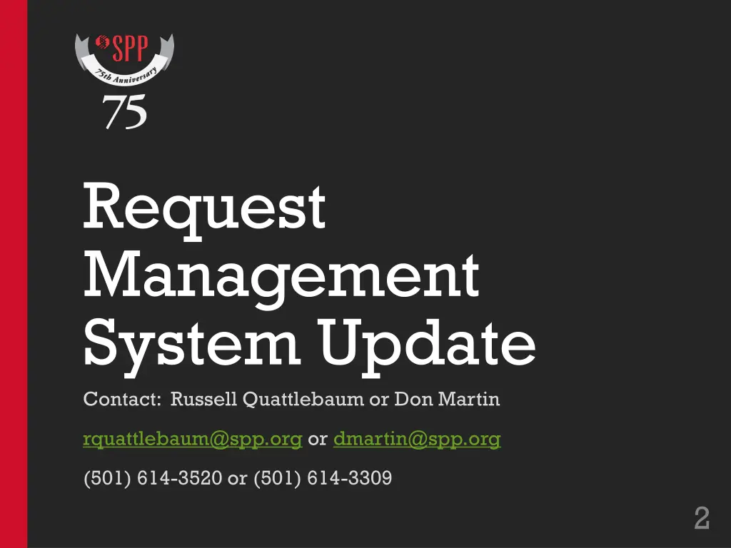 request management system update contact russell