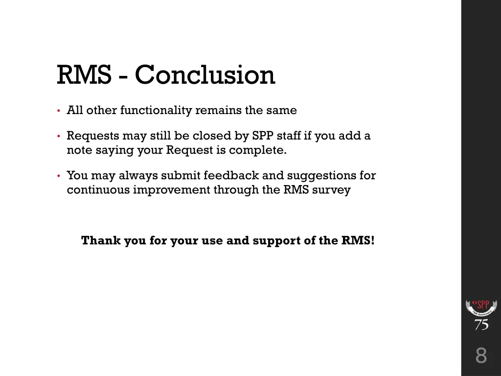 rms conclusion