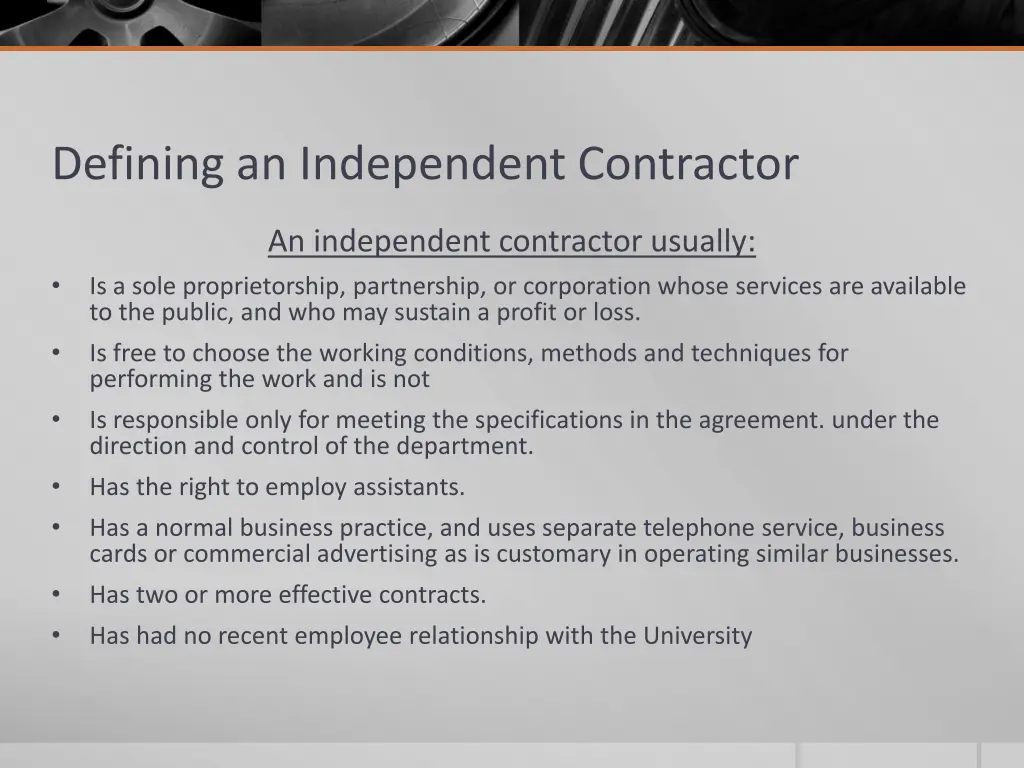 defining an independent contractor