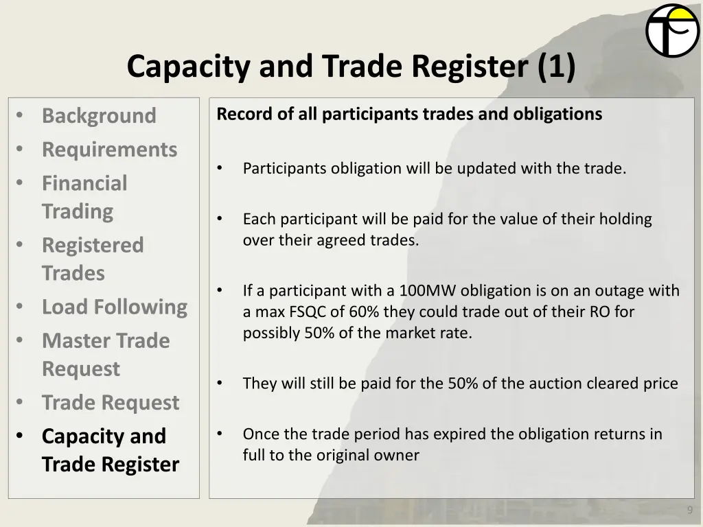 capacity and trade register 1