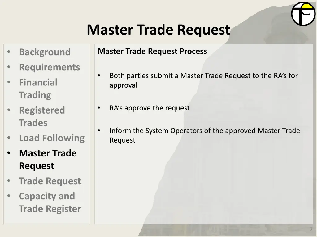 master trade request