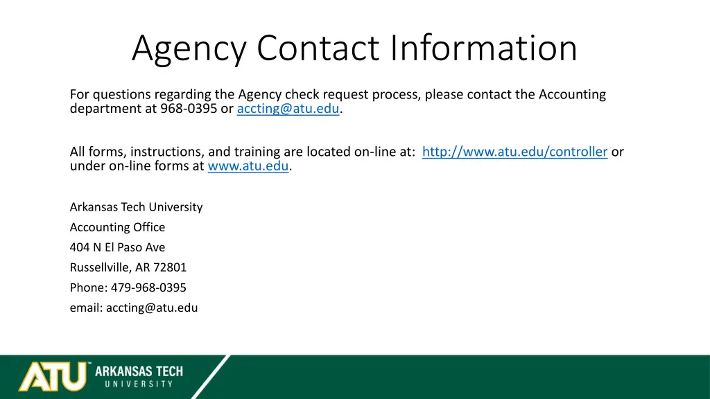 agency contact information