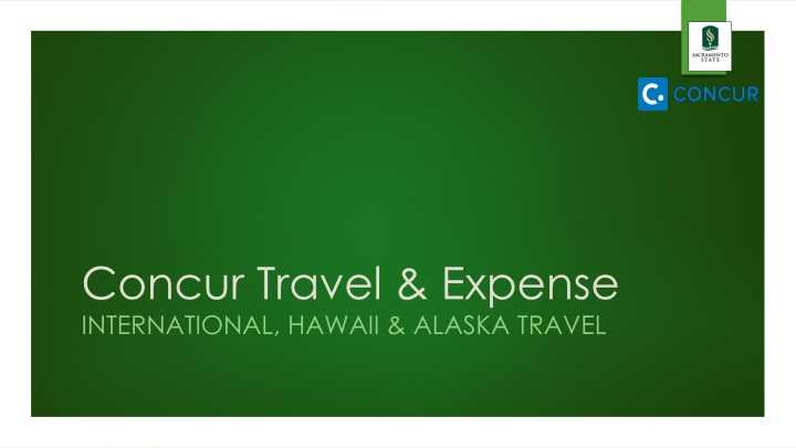 concur travel expense international hawaii alaska