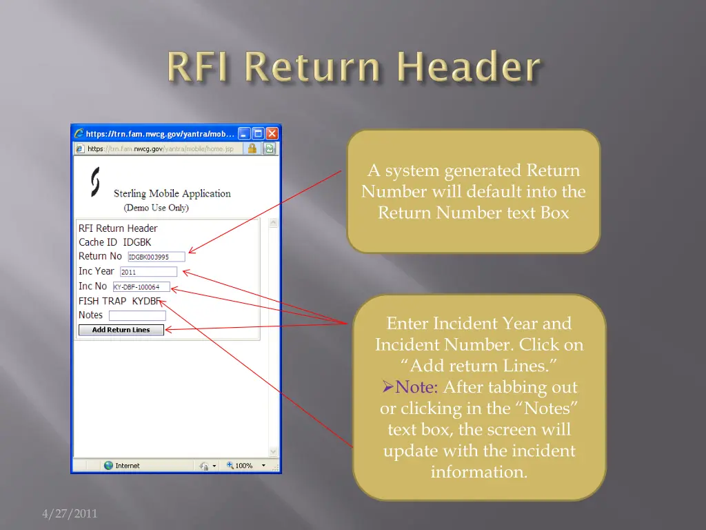 a system generated return number will default