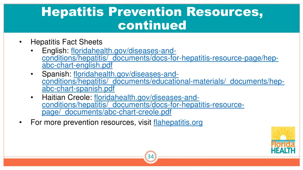 hepatitis prevention resources continued