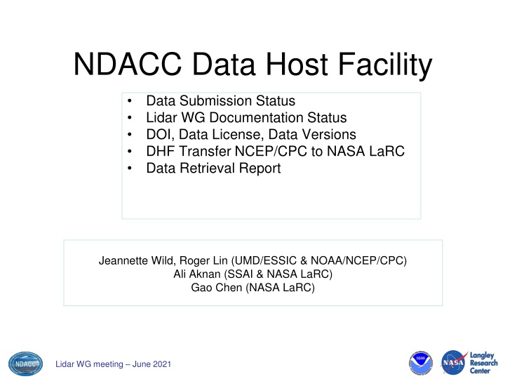 ndacc data host facility