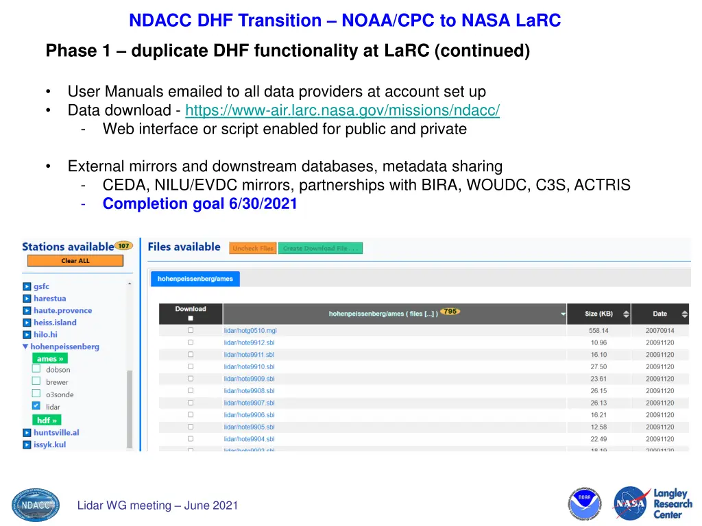 ndacc dhf transition noaa cpc to nasa larc 2