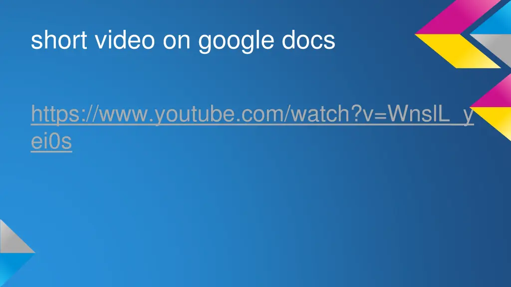 short video on google docs