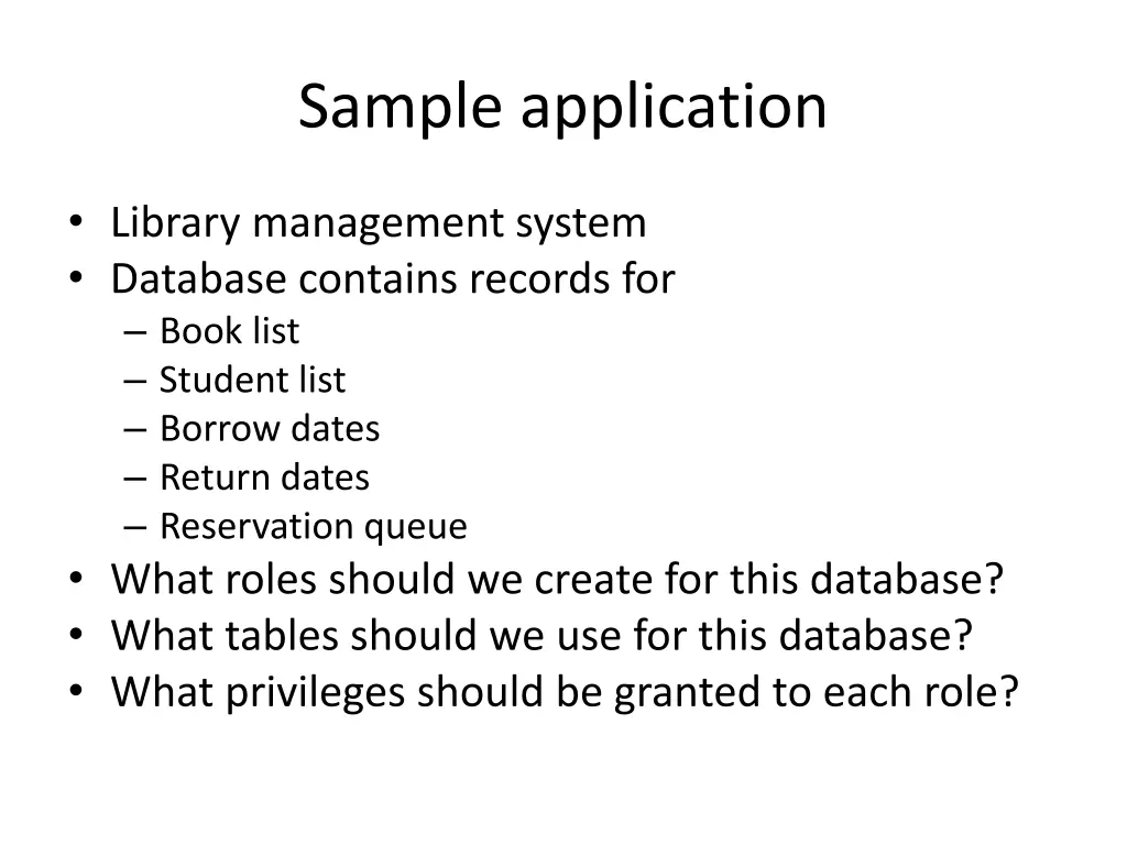 sample application