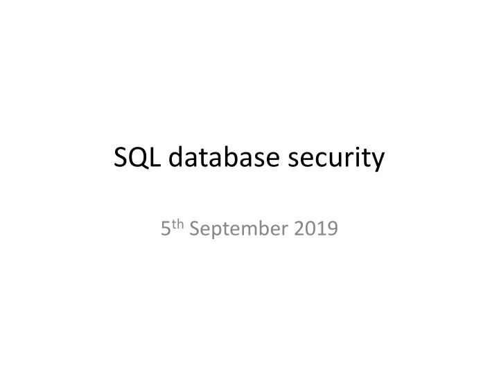 sql database security