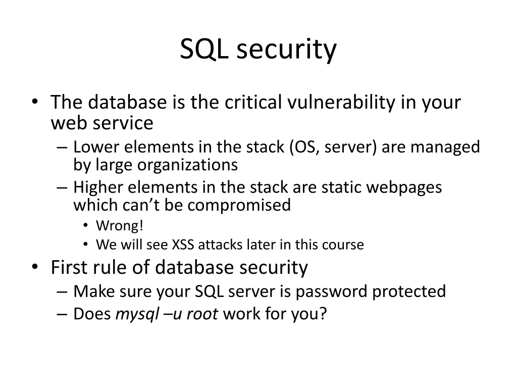 sql security