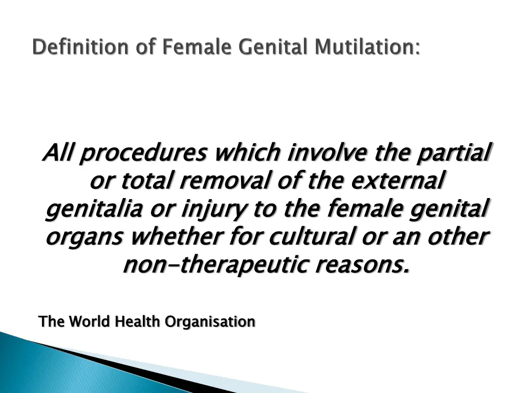 all procedures which involve the partial or total