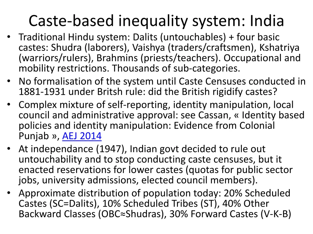 caste based inequality system india traditional