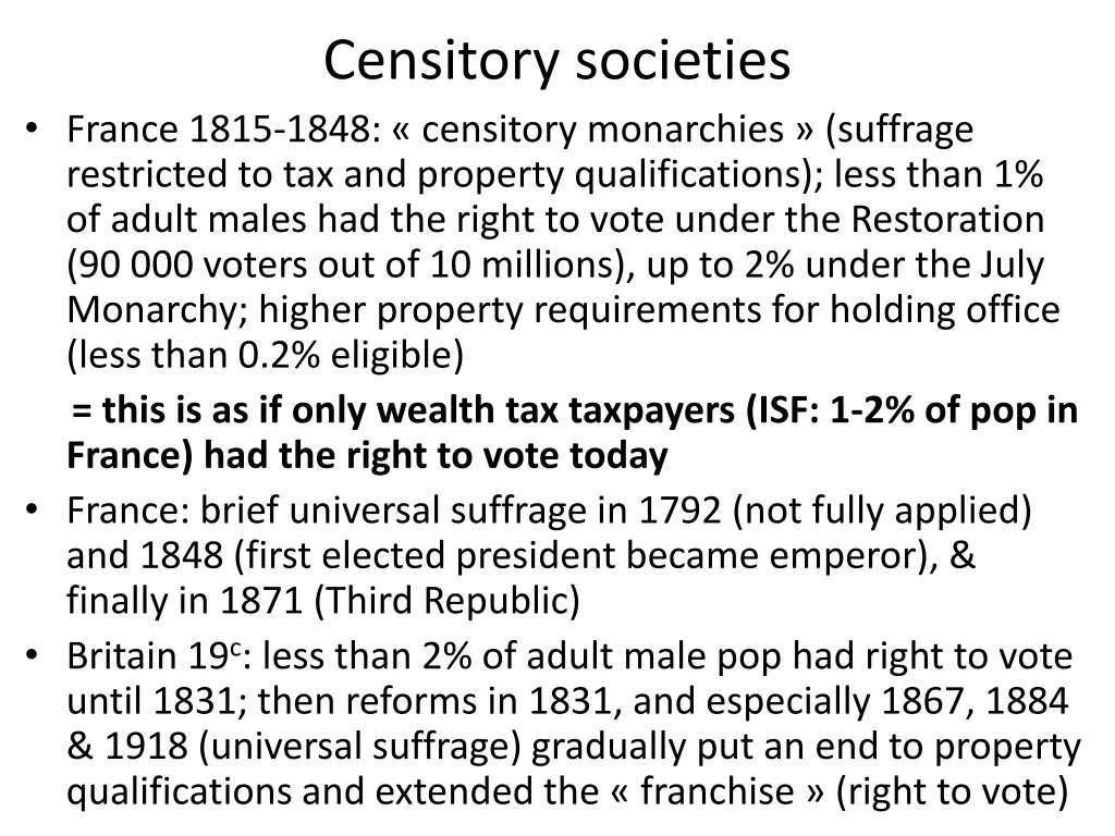 censitory societies