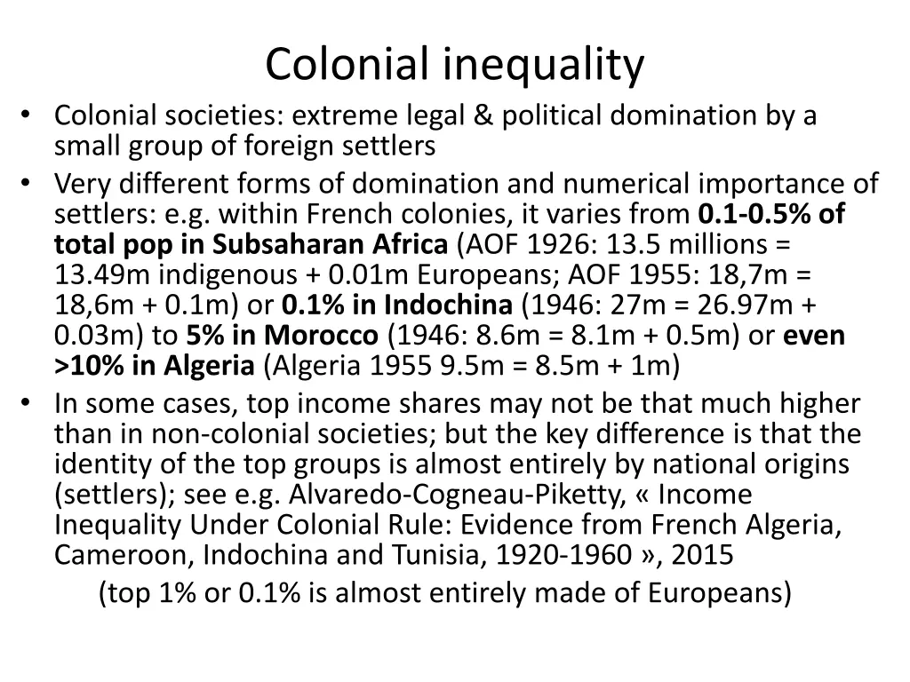 colonial inequality