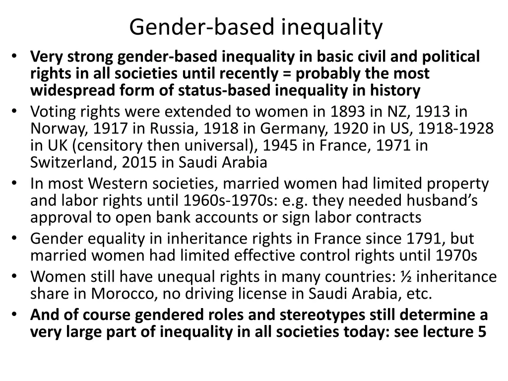 gender based inequality very strong gender based