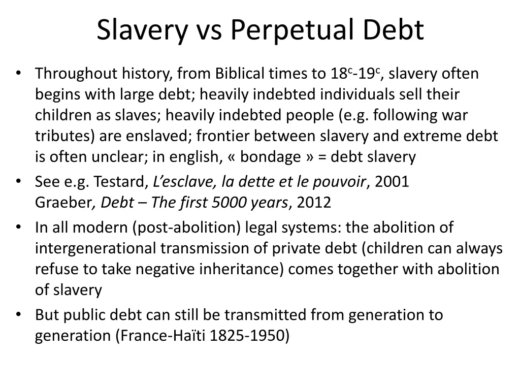 slavery vs perpetual debt