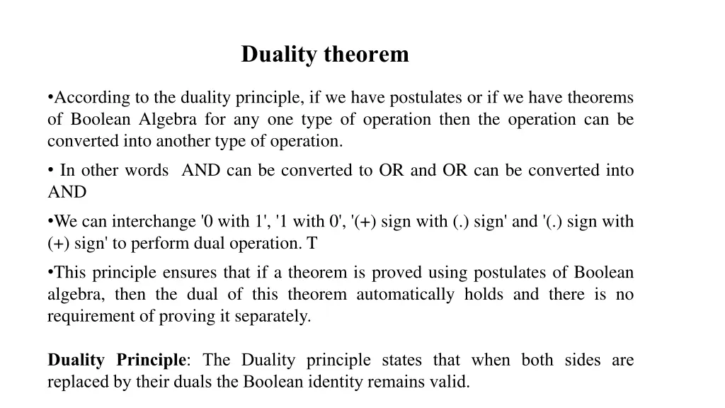 duality theorem