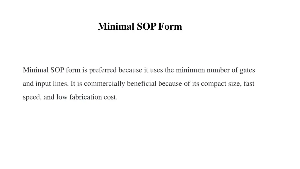 minimal sop form