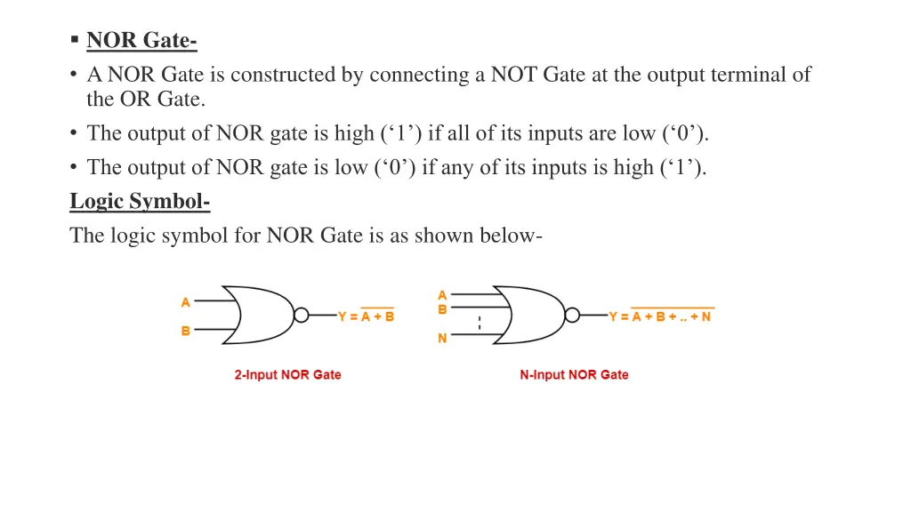nor gate a nor gate is constructed by connecting