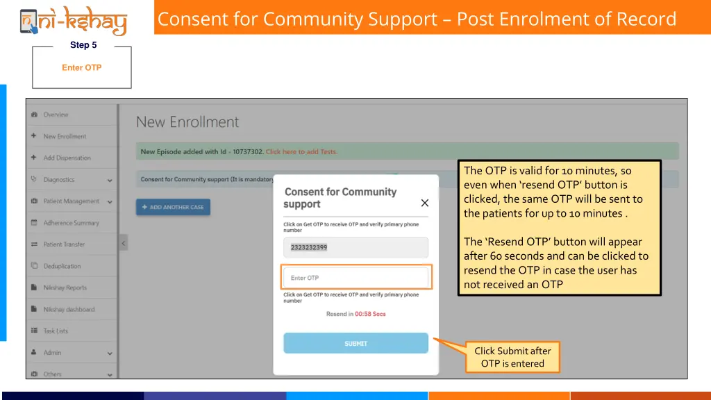 consent for community support post enrolment 4