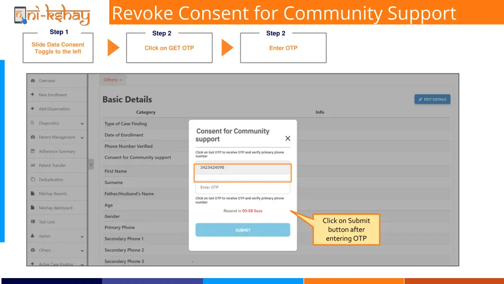 revoke consent for community support 2