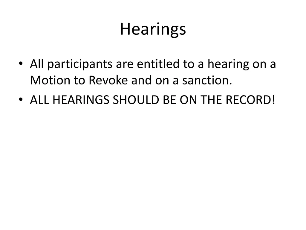 hearings