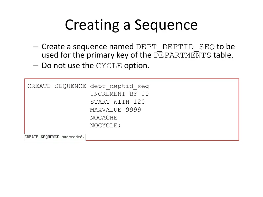 creating a sequence