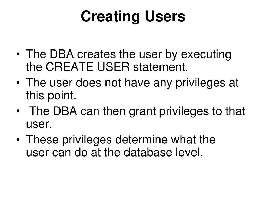 creating users