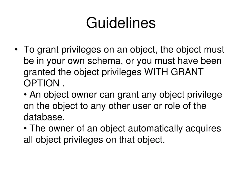 guidelines