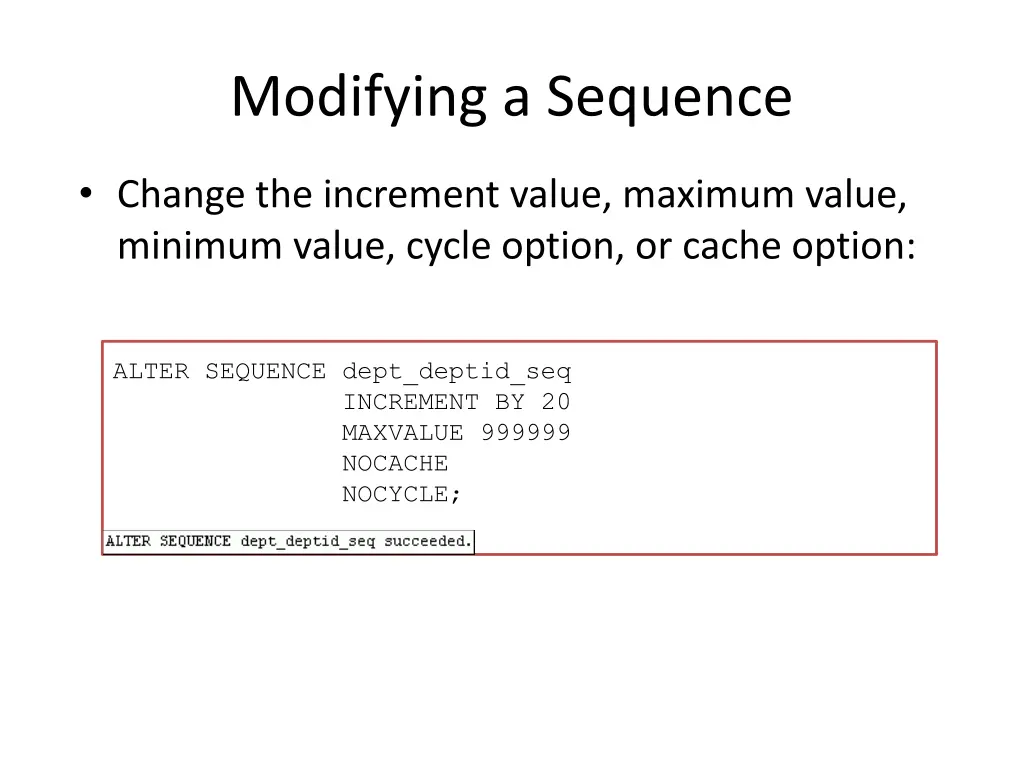 modifying a sequence