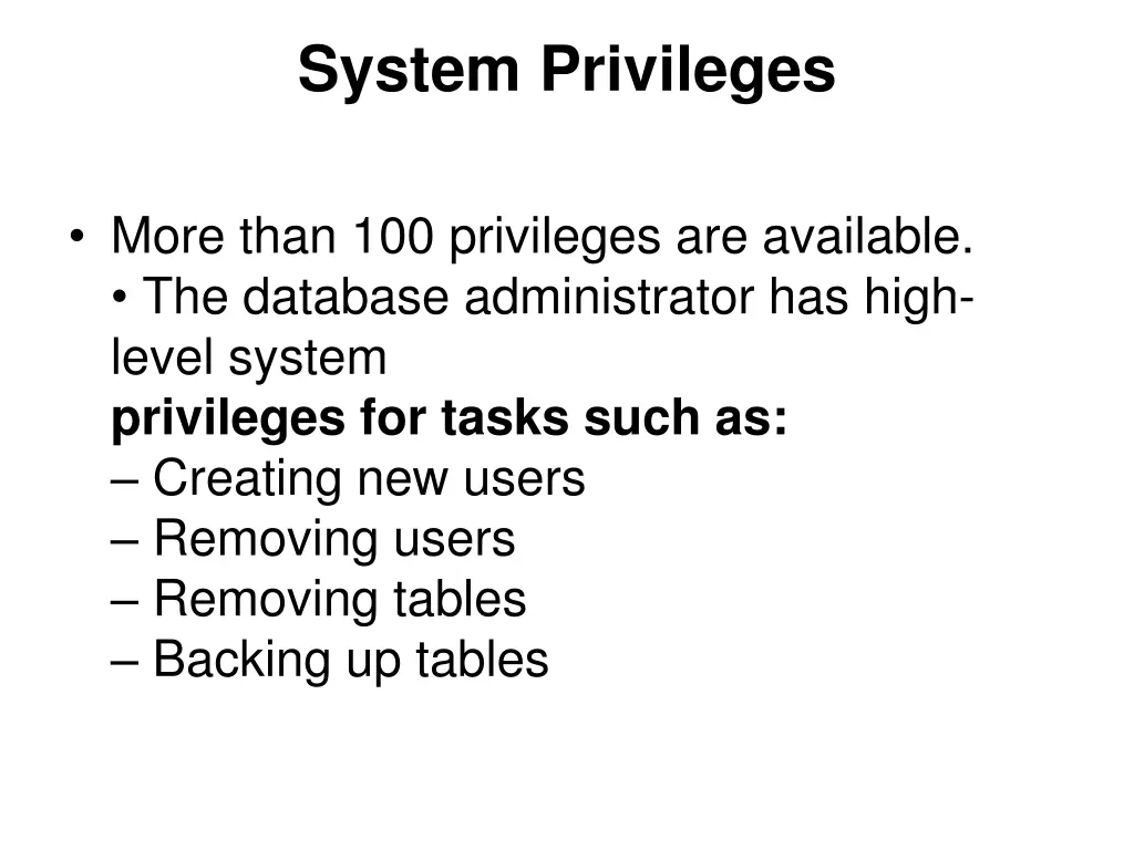 system privileges