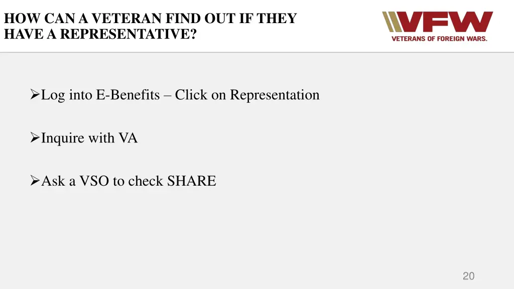 how can a veteran find out if they have