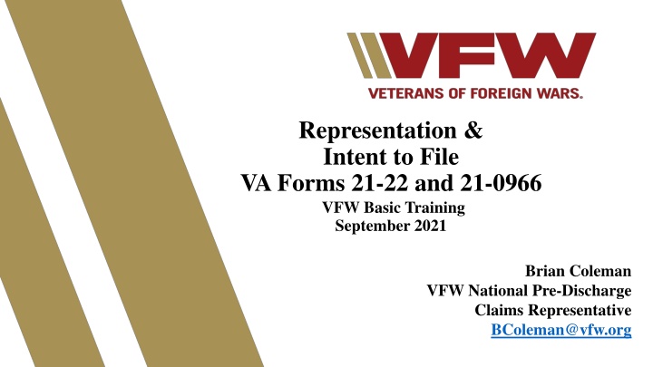 representation intent to file va forms