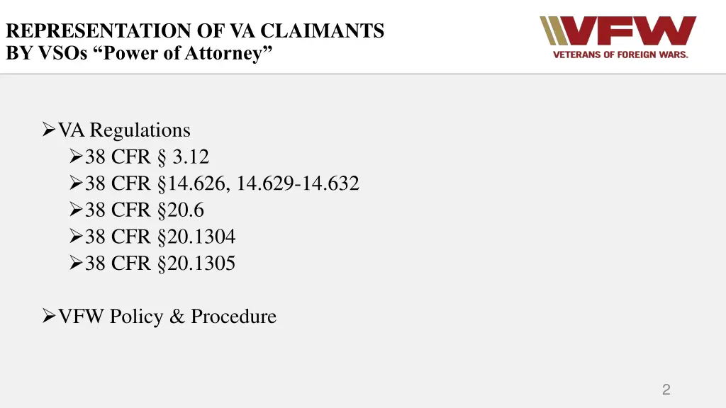 representation of va claimants by vsos power