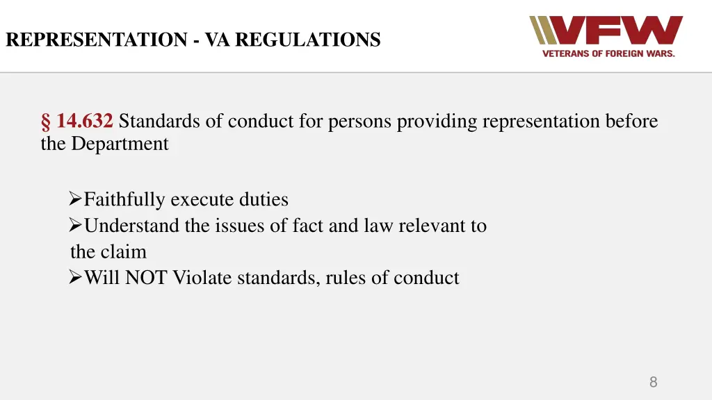 representation va regulations 3