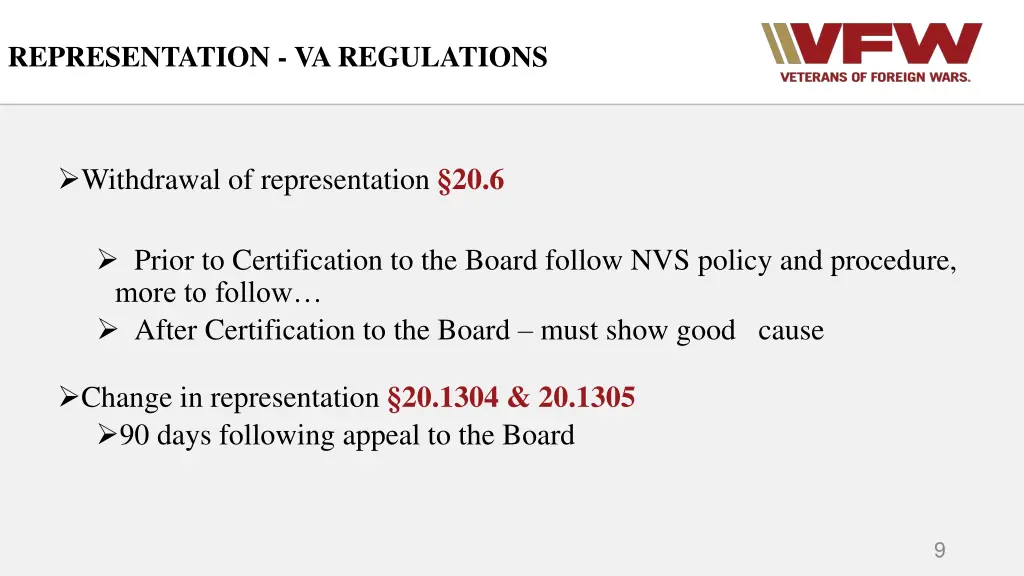 representation va regulations 4